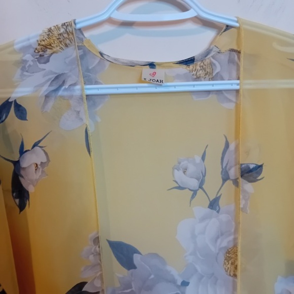 Women's I Joah Sheer Chiffon Lightweight Floral‎ Flower Cardigan Duster Office S - Picture 11 of 14